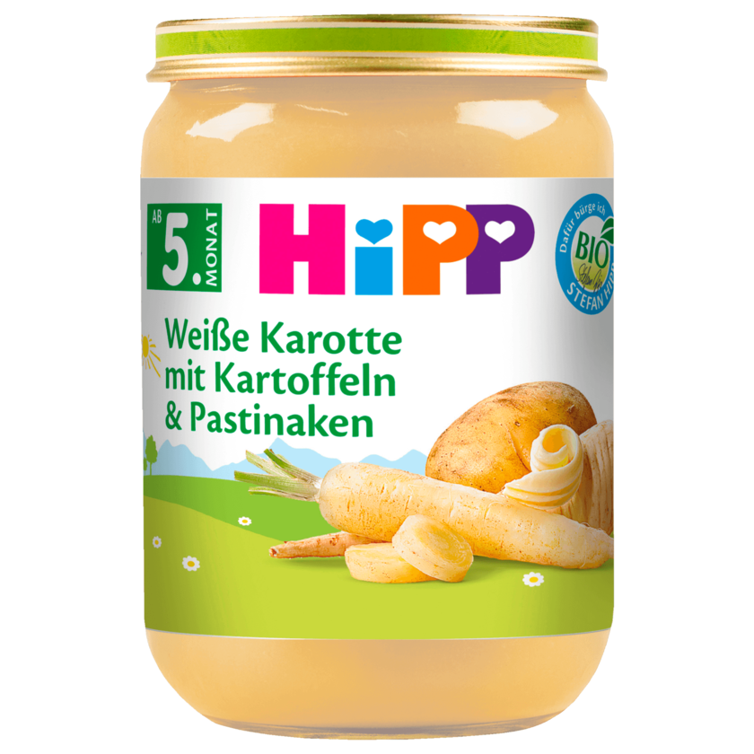HiPP Gemüse Weiße Karotte Mit Kartoffeln Und Pastinaken Nach Dem 4. Monat 190g